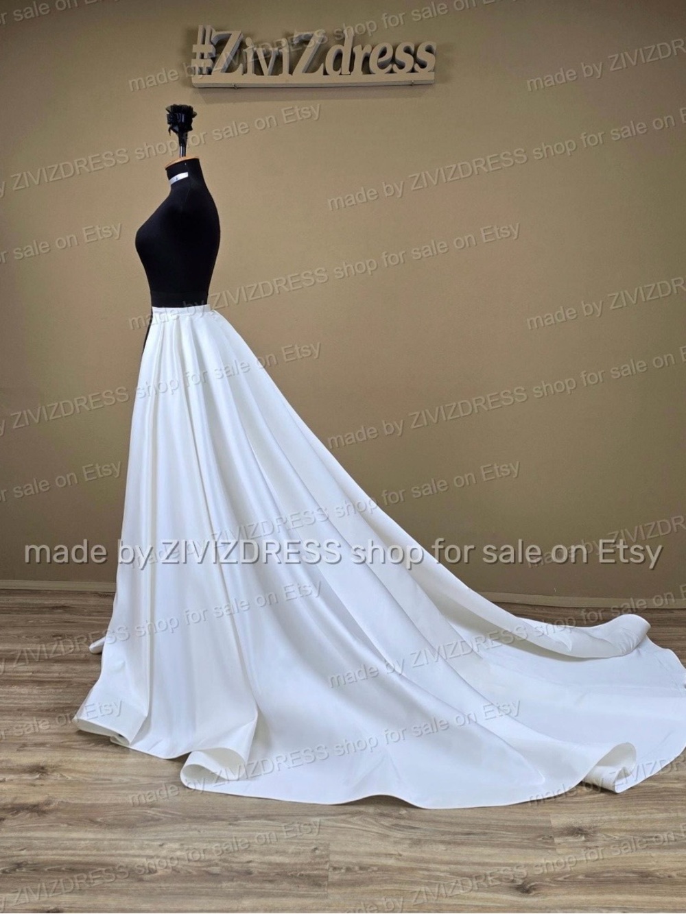 Bridal Overskirt with Chapel Train